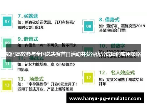 如何高效参与全国总决赛首日活动并获得优异成绩的实用策略 如何高效参与全国总决赛首日活动并获得优异成绩的实用策略